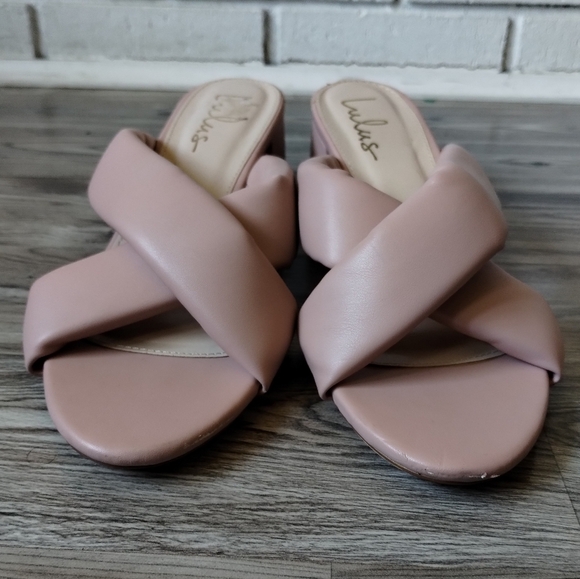 Lulus Pink Puffy Cross Strap Heeled Sandals Women's Size 10 - Picture 2 of 5